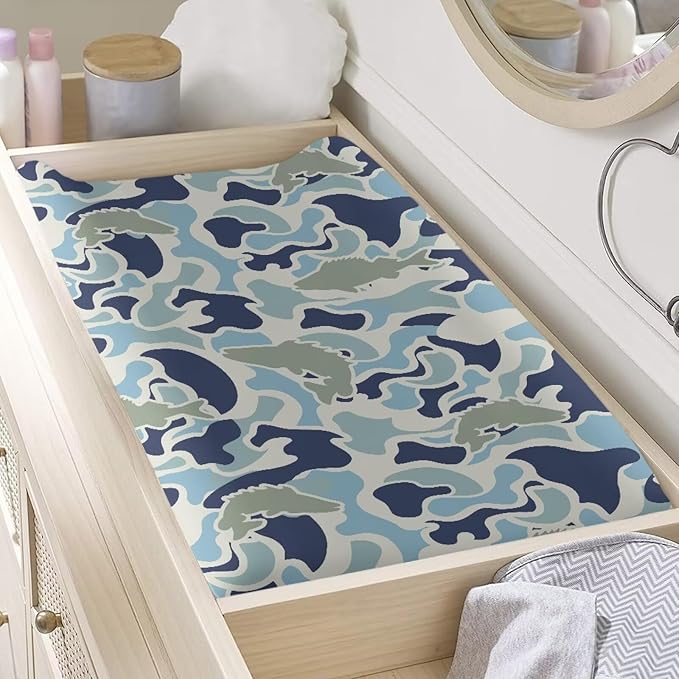 Camo Hunting Fishing Diaper Change Table Covers Washable Changing Pad Cover for Baby Breathable Changing Mat Cover for Baby Girls Boys Gift for Friends