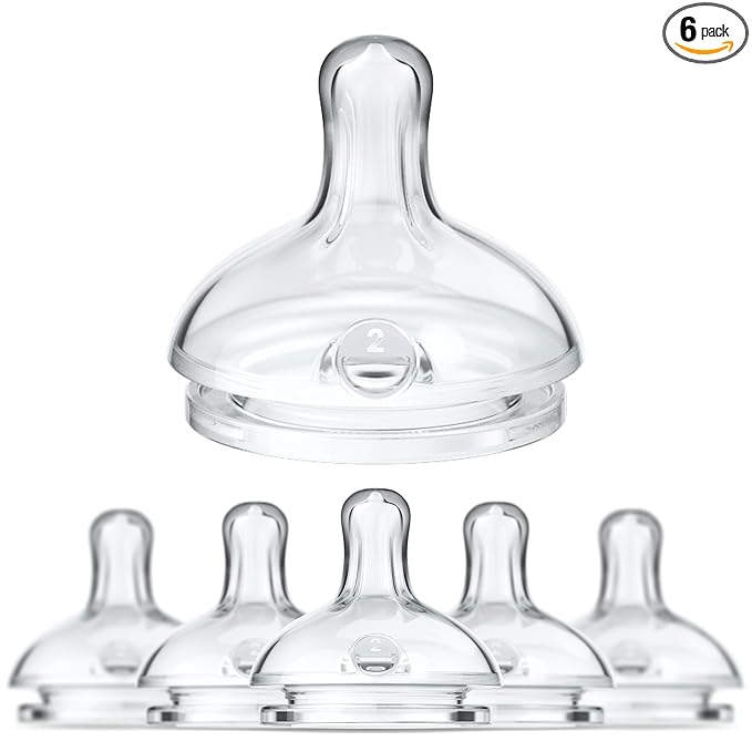 Smilo Anti-Colic Bottle Nipple, Medium Flow 5M+, Stage 2 Suitable from 5 to 9 Months, Smooth Flow Anti-Colic (Pack of 6)