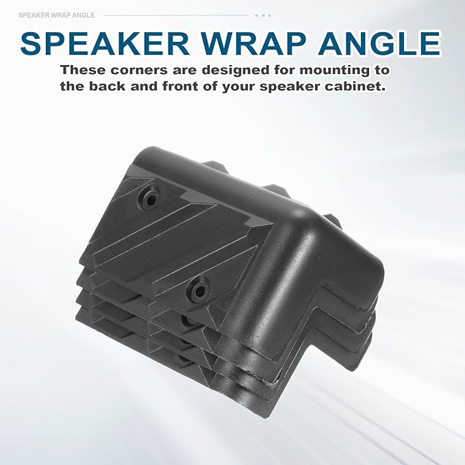 MECCANIXITY 16 Pcs Speaker Cabinet Corners Protector 48x48x80mm Plastic Stackable Guard Wrap Angle Case Edge Box Protection with 64 Pcs Installation Screw for Stage DJ Audio Sound Case