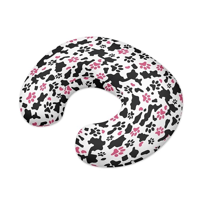 GOSTONG Nursing Pillowcase Nursing Pillow Cover Pink Black Cow Design Nursing Pillow Slipcover Protective ase Baby Feeding Stain Resistant and Scratch Resistant