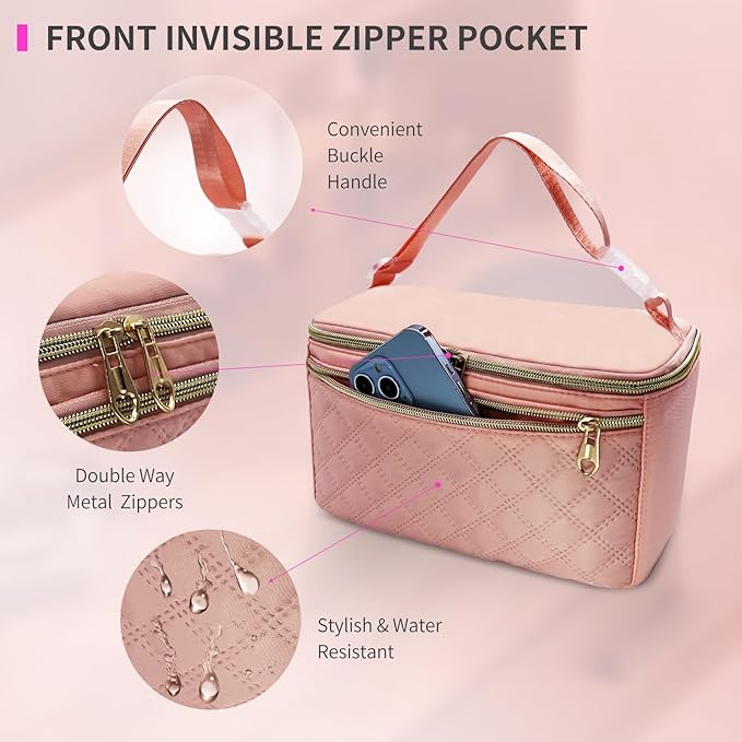 Wearable Breast Pump Bag for Elvie and Medela Pumps - Compact, Travel-Friendly Pump carrying case with Waterproof Mat - Ideal for Working Moms (Pink)