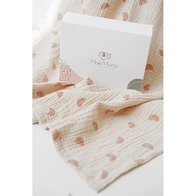 MairMore Muslin Nursing Covers for Breastfeeding, Privacy Breast Feeding Cover with Arch Neckline for Mom and Baby, Breathable 100% Cotton Nursing Apron Multi-use Stroller Cover (Pink Blossom)