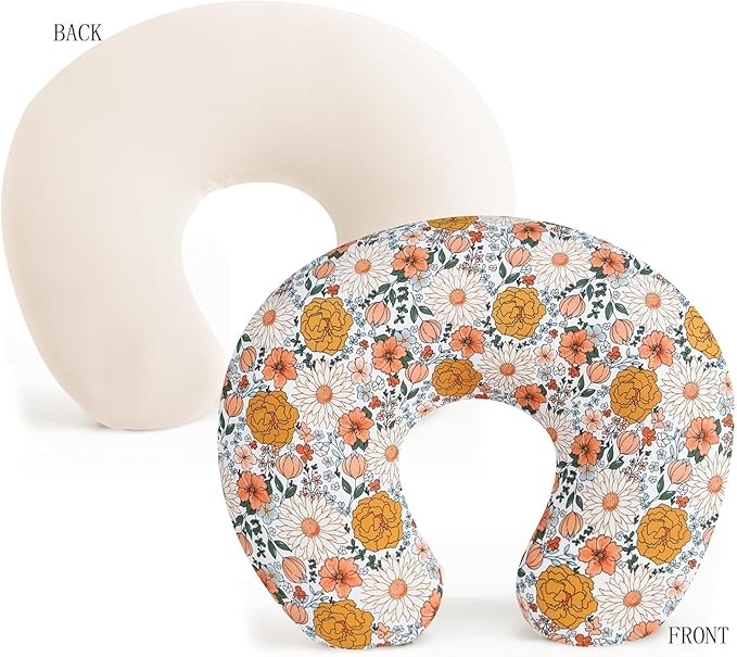 Nursing Pillow for Breast Feedingand Bottle Feeding, Breastfeeding Pillows for Mom with Removable Cover and Breathable Filling, Feeding Pillow for 0-16 Months(Flower)