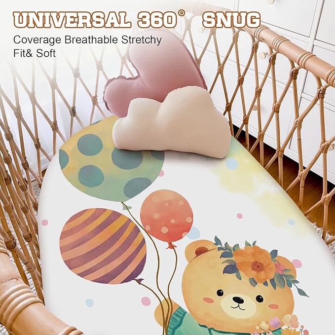 Personalized Baby Changing Pad Cover with Name - 2 Piece Green Bear Printing Baby Pee Pad Cover for Diaper Changing Table, Portable Custom Gifts for Infant Baby