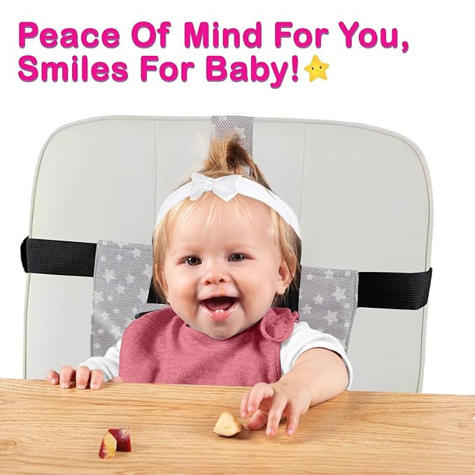 Portable Chair Strap - Travel Dining Seat Cover for Babies & Toddlers | Portable Baby Chair for Travel | Compact, Foldable Baby Seat Cover – Grey