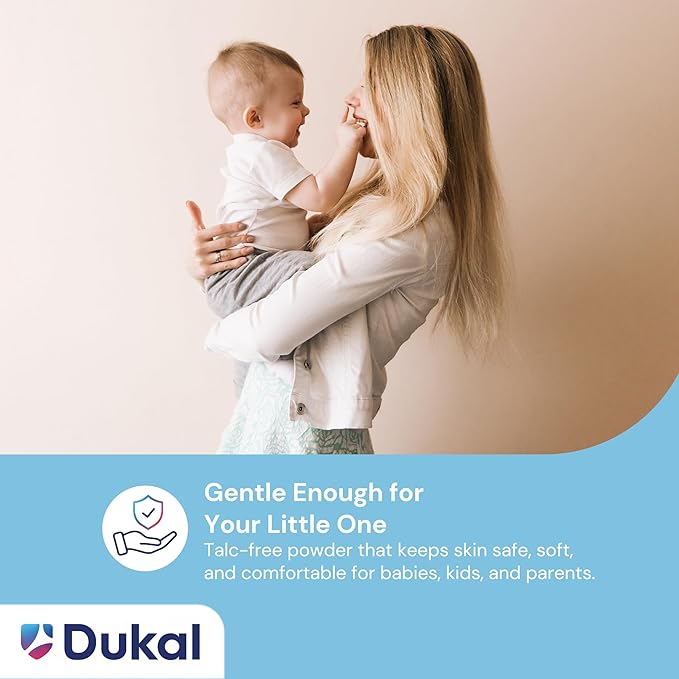 Dukal DawnMist Cornstarch Baby Powder 14 oz – Pack of 2 | Gentle, Talc-Free Formula for Baby & Adult Use, Soothes & Absorbs Moisture