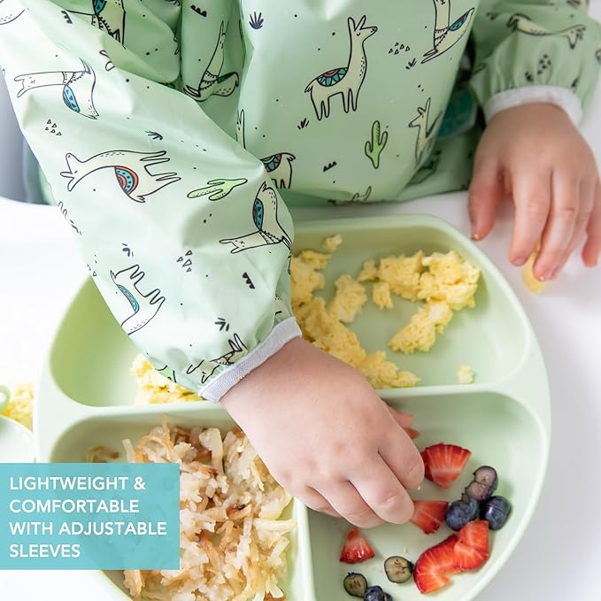 Bumkins Sleeved Bib for Girl or Boy, Baby and Toddler for 6-24 Mos