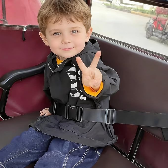Electric Bike Child Safety Harness, Adjustable Safety Strap, and Motorcycle Child Safety Belt - Suitable for All Types of Bikes, Tricycles, and Motorcycles (Double-Loop)
