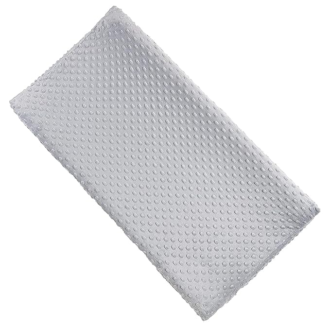 Solid Changing Table Pad Cover Cradle Sheet, Fits 32"/34''x16" Contoured Diaper Changing Pad, Ultra Soft Cozy Minky Dots Plush Changing Table Covers, Breathable Wipeable Removable (Grey)