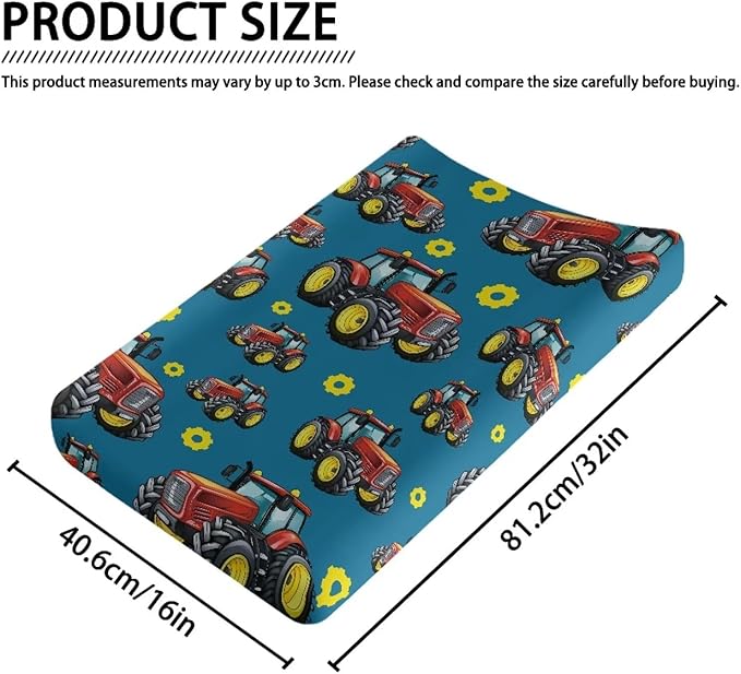 Red Track Changing Pad Covers Breathable Baby Diaper Change Pads Cover, Soft Changing Sheet for Newborn Unisex Babies