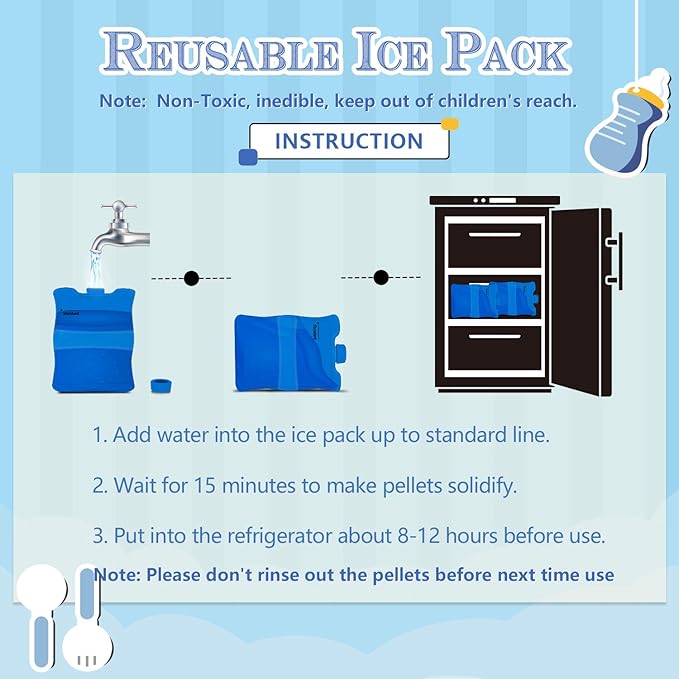 Teamoy Breastmilk Cooler Bag with Ice Pack, Baby Bottles Bag for up to 4 Large 5 Ounce Bottles Without Nipple, Perfect for Working Mom Mother, Black
