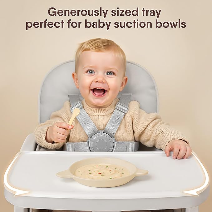 Obee Odee 3-in-1 Portable Baby High Chair for Babies and Toddlers, Convertible Easy Clean Infant Foldable Highchair with Adjustable Legs & Dishwasher Safe Tray, Grey