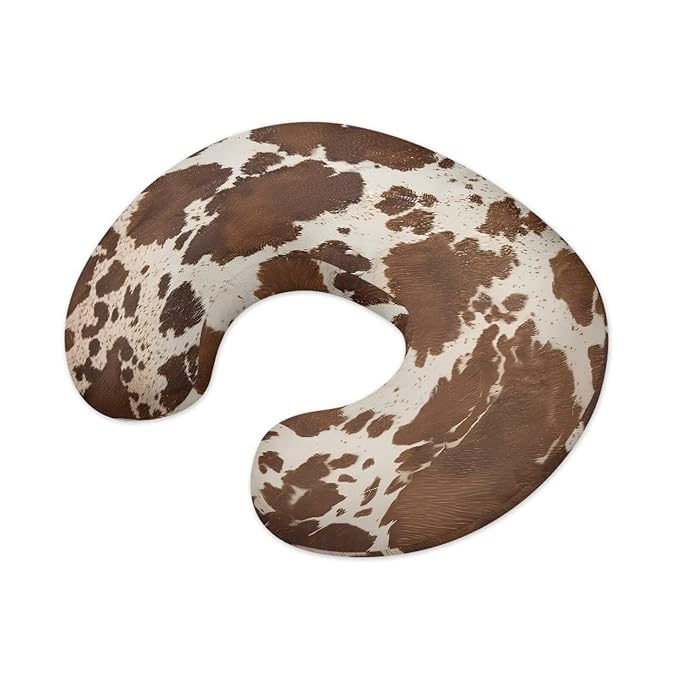 Brown Cow Hide Nursing Pillow Cover for Baby Girl Boy Stretchy Breastfeeding Pillow Slipcover with Hidden Zipper Nursing Pillow Covers for Breastfeeding Moms Nursing Protective Case Camo