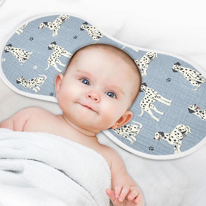 vvfelixl Muslin Burp Cloths Dalmatian Dogs Paw Prints Baby Washcloths for Baby Girl Boys 2 Pack