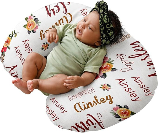 Dyoart Baby Nursing Pillow Cover,Custom Name Soft Nursing Covers,Breastfeeding Pillow Slipcover for Bottle Feeding,Custom Gifts for Toddler Infant(23"x19"x5.5")(one Size)