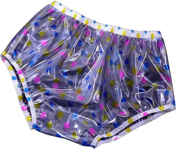 PVC Thick Plastic Underpants High Waist Waterproof Loose Soft Silent ABDL Diaper Briefs Incontinence Pants Adult Panties