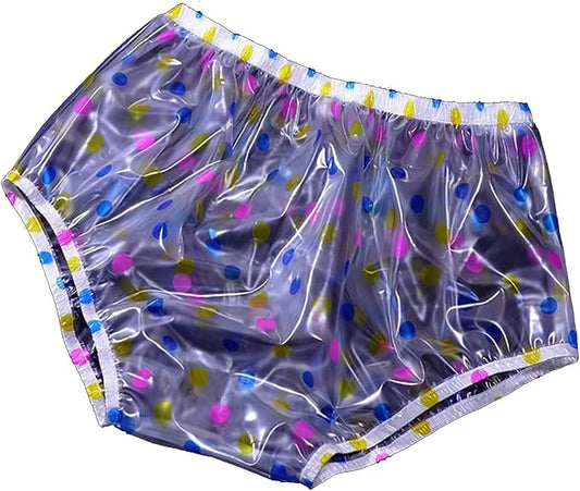 PVC Thick Plastic Underpants High Waist Waterproof Loose Soft Silent ABDL Diaper Briefs Incontinence Pants Adult Panties
