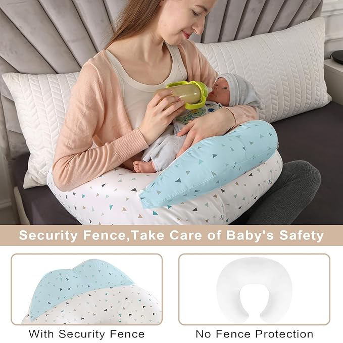 BATTOP Nursing Pillow for Breastfeeding, Plus Size Breastfeeding Pillow for More Support for Mom, with Removable Cover Adjustable Waist Strap, Feeding Pillow for Adult