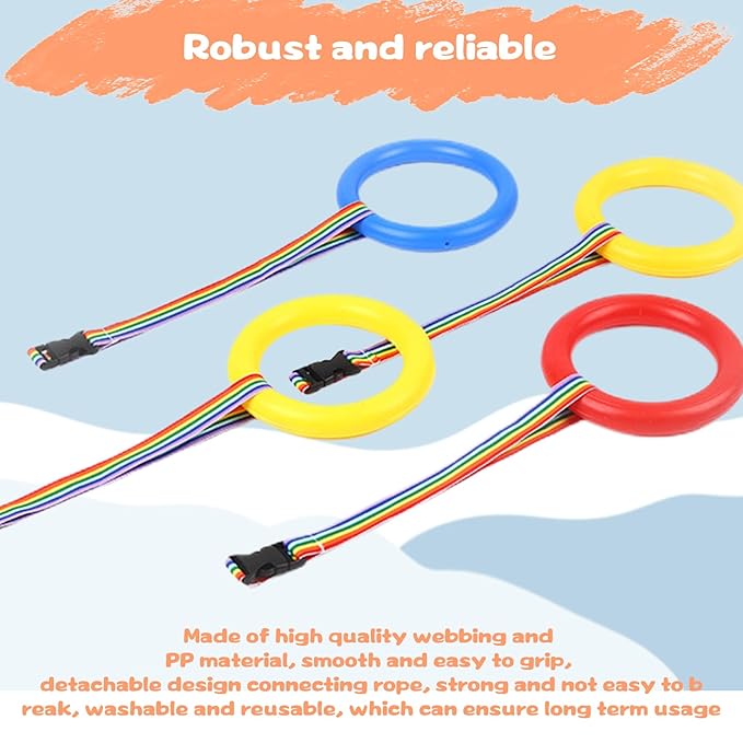 12 Sets Walking Rope for Preschool Toddlers Walking Rope, Detachable Transition Ropes with Handles, Colored Cords for Preschoolers, School and Outdoor Use