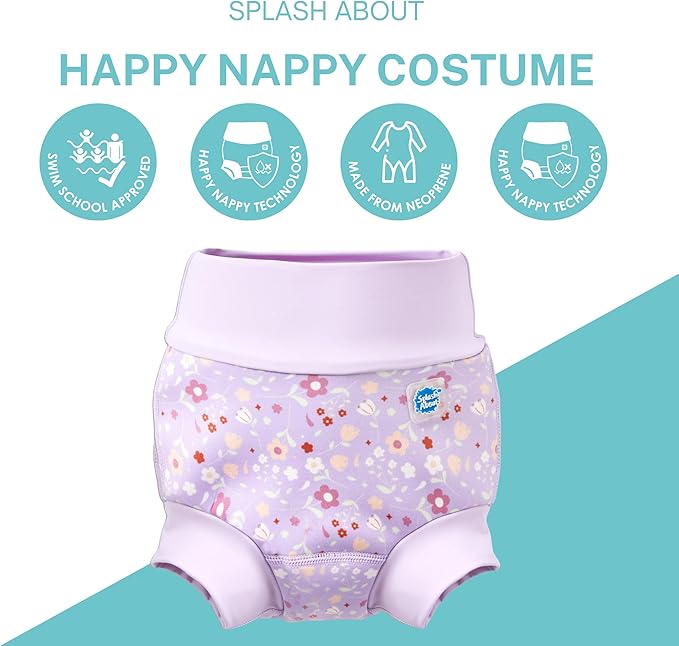Splash About Happy Nappy Duo, Lilac Spring, 3-6 Months