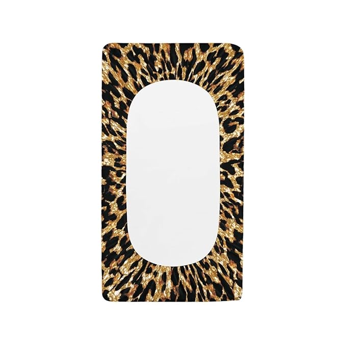 ZDCUSTOM Brown Leopard Changing Pad Cover for Baby Boys Girls, Diaper Change Table Pad Covers, Soft Breathable Fitted Diaper Changing Table Pad Sheets