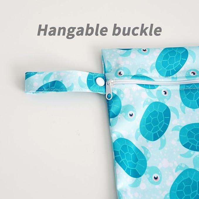 Happy Flute 3 Set Wet Bag Storage Bag Zipper Waterproof Washable Travel Bags, Beach, Pool, Gym Bag for Cloth Diaper, Swimsuits & Wet Clothes for Baby,11.8x15.7inch