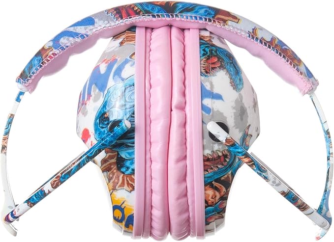 Kids Hearing Protection,25dB NRR Noise Reduction,Sound Proof for Kids,Toddler,Safety Earmuffs for Concert,Airplane,Autism,Monster Jam,Travel,School- Pink Dinosaur