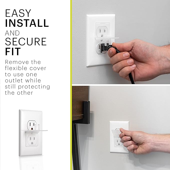Power Gear Flexible Outlet Covers Baby Proofing Child Proof Plug Covers for Electrical Outlets Easy Install Outlet Plug Covers UL Listed Shock Prevention Clear 74749 30 Count