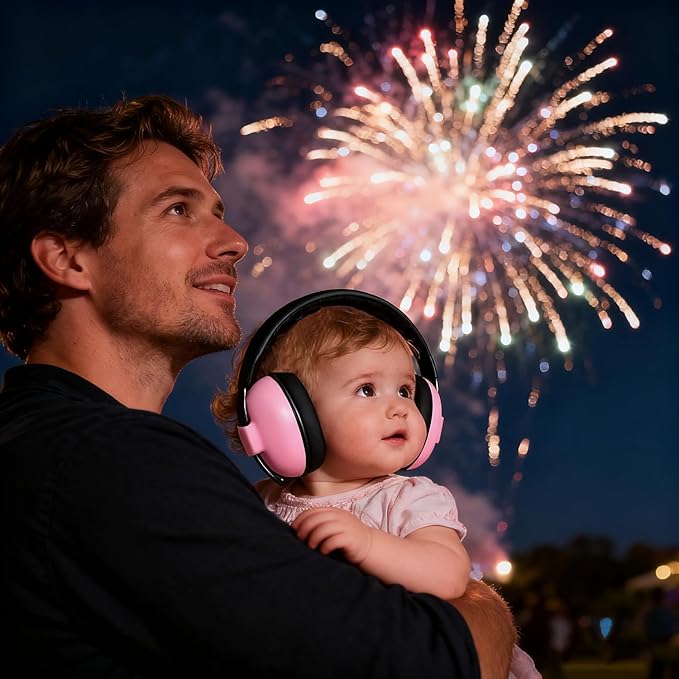 Baby Noise Cancelling Headphones Infant Ear Protection Comfortable Noise Reduction Ear Muffs for Babies Toddler 1 Months to 2 Years, Pink