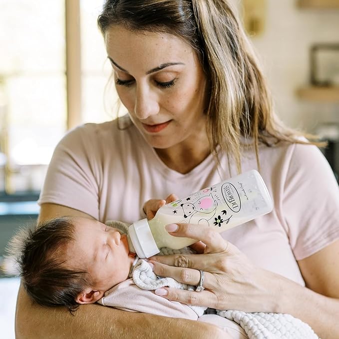 Dr. Brown's Natural Flow Anti-Colic Options+ Narrow Baby Bottle, Squirrel & Goat, 8 oz/250 mL, with Level 1 Slow Flow Nipple, BPA free, 0m+, 2-Pack and Level 2 Flow 6-Pack Nipples