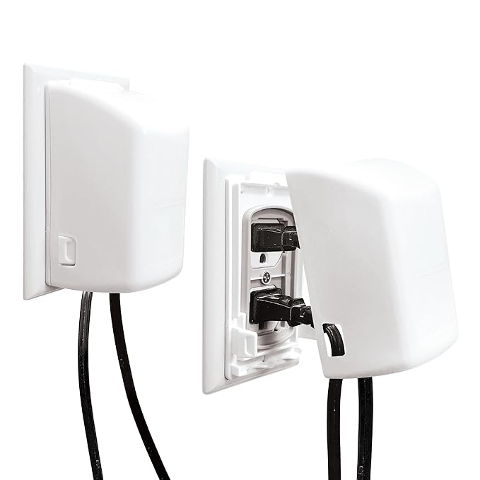 Dreambaby Dual Fit Outlet Cover Box - Baby Safety Outlet Cover for Standard & Decora Plugs - Child Proof Electrical Outlet Plugs - Essential Plug Cover for Baby Proofing - 2 Pack