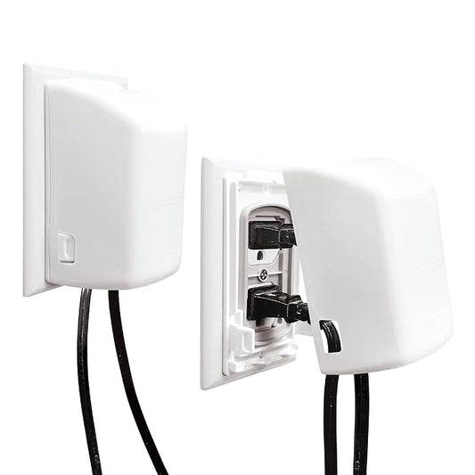 Dreambaby Dual Fit Outlet Cover Box - Baby Safety Outlet Cover for Standard & Decora Plugs - Child Proof Electrical Outlet Plugs - Essential Plug Cover for Baby Proofing - 2 Pack