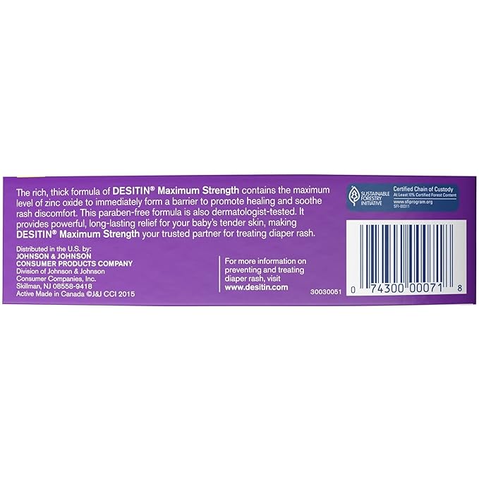 Desitin Maximum Strength Diaper Rash Paste 4 oz tube (Pack of 6)