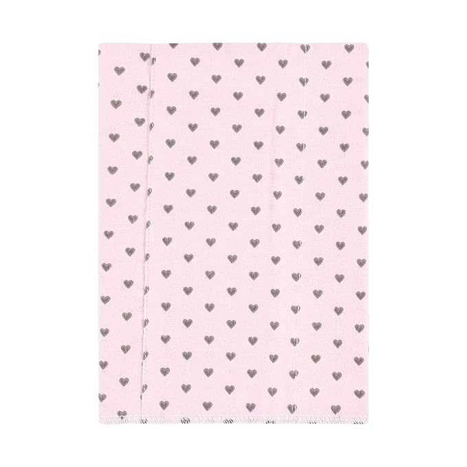 Hudson Baby Unisex Baby Cotton Flannel Burp Cloths, Farm Friends Pink 4-Pack, One Size
