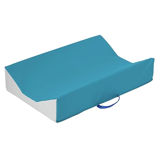 FDP SoftScape Ultra-Soft Daycare Baby and Infant Contoured Changing Pad, Non-Slip Bottom, Built-In Handle Easy to Transport Travel - Teal/Light Gray (10421-TLLG)