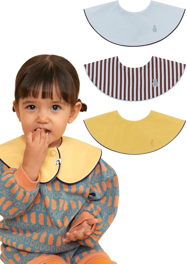 Konny Baby Bib 3/5/7-Pack Set, 360 ° Rotate, Soft and Absorbent Drooling for Toddler Boys Girls Baby Essentials