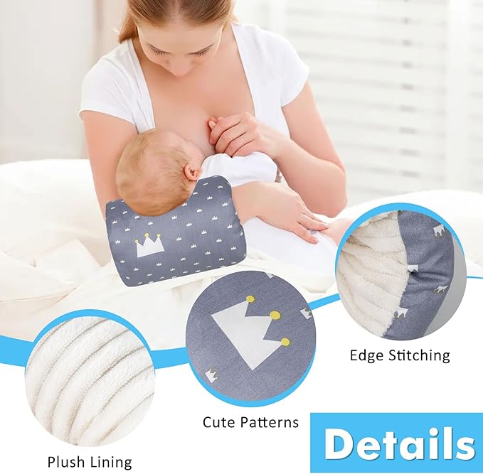 Baby Feeding Arm Pillow,Nursing Arm Pillows for Breastfeeding，Soft Cotton for Newborn, More Support for Mom and Baby,Portable and Washable,Ergonomic Nursing Essentials(Broadcrown)