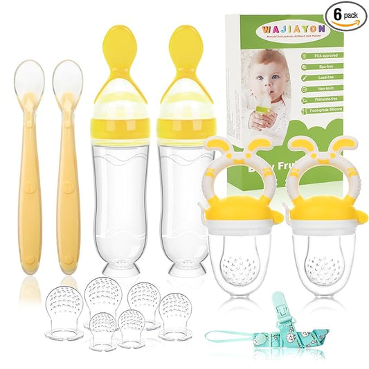 Easter Bunny Baby Fruit Feeder Pacifier | Infant Fruit Food Feeder Pacifier & Food Dispensing Spoon | Fresh Fruit Teethers for Babies | Silicone Feeder Baby,Gifts for Boys and Girls-Rabbit