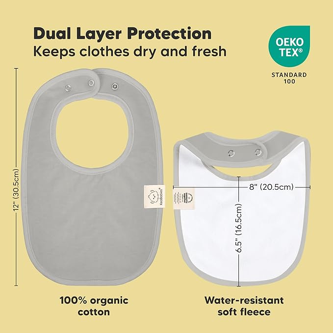 8-Pack Organic Baby Bibs for Boys, Girls - Soft Cotton Drooling and Teething Bibs for Baby Girl & Boy, Extra Absorbent, Easy To Clean & Put On for Toddler, Newborn, Infant 0-24 Months (Icelandic)