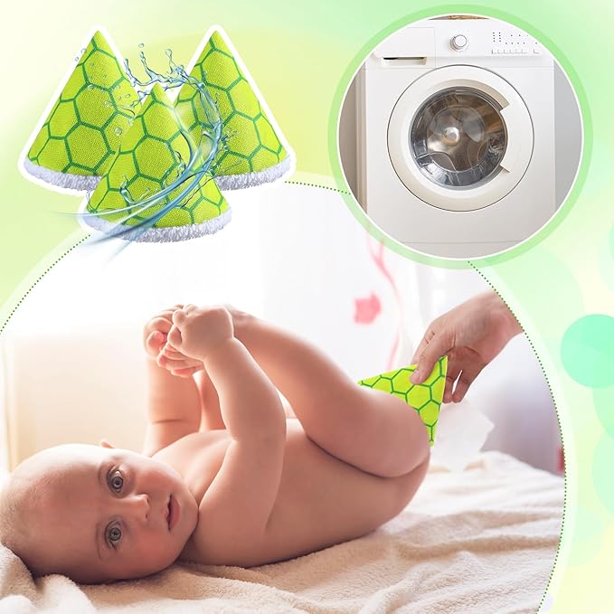 Cinnvoice 6 Pcs Reusable Pee Covers for Baby Boys - Turtle Pattern Green Teepe Cap Shield Gift - Newborn Pee Tents With Strong Water Absorption for Diaper Changing Accessory