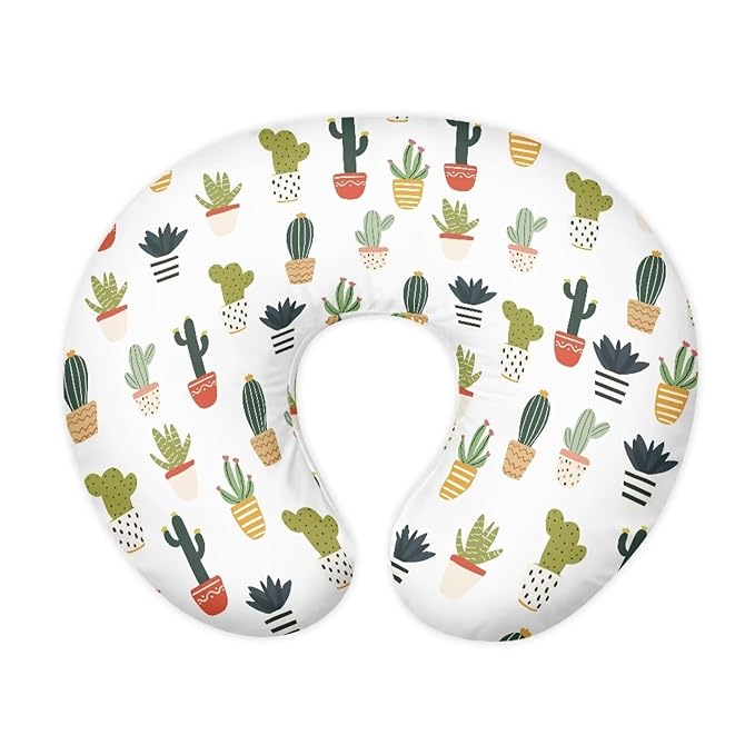 Lovely Cactus Girls Boys Nursing Pillow Cover for U-Shaped Feeding Pillow Breastfeeding Super Comfy and Soft for Baby, Baby Mom Essentials, 1 Pack