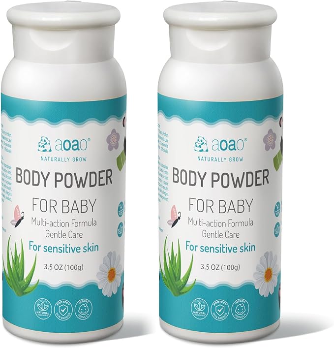 Baby Body Powder | Cornstarch + Lavender Pollen Formula, Gentle Care & Rash Prevention, Talc-Free, Soothing & Moisture-Absorbing, Newborn Essential, Suitable for Sensitive Skin, 100g/3.5oz (2pack)
