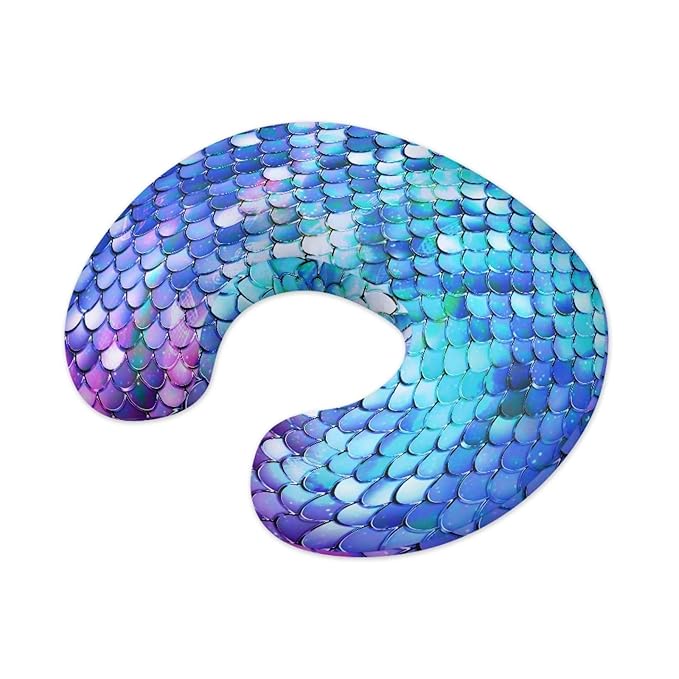 Forchrinse Purple Mermaid Scales Nursing Pillow Cover for Baby Girls Comfortable Breastfeeding Pillow Slipcover Fit for Most Nursing Pillows