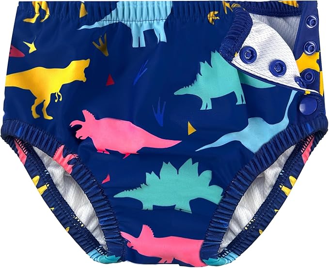 weVSwe Reusable Swim Diapers Washable Toddler Swimming Diapers Ideal for Baby Toddler Swimming Lessons Navy Dolphin 0-6 Months