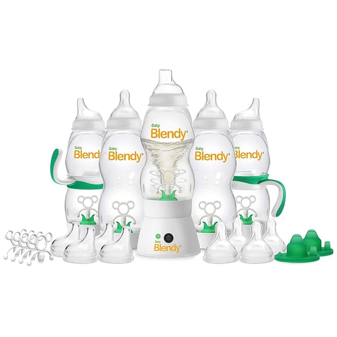 Baby Bottles - Best Infant to Toddler Milk Feeding Containers with Anti-Colic | Air Vent System - with Blender Mixer for Babies Newborns Infants Toddlers | (12+ Months) Elite Bundle