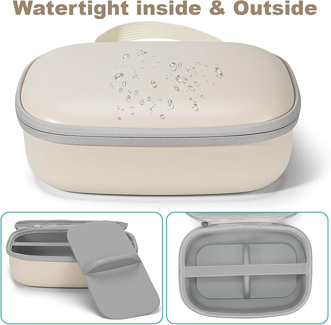 Wearable Breast Pumps Carrying Case, Hard Shell Breast Pump Bag with Waterproof Removable Tray, Breast Pump Storage Bag Compatible with Most of Wearable Breast Pumps (Teal) (Beige)