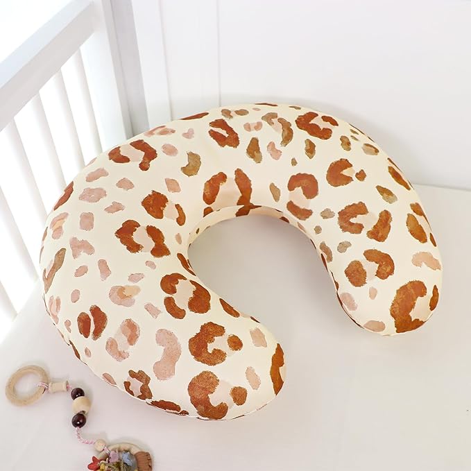 GFU Nursing Cover for Boys and Girls, Breastfeeding Case for Newborn, Soft Baby Breastfeeding Slipcover Colourful Brown Leopard Print, Stretchy Feeding Cover (Cover Only)