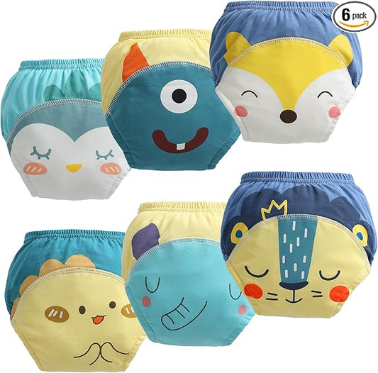 Potty Training Underwear Absorbent Toddler Training Pants for Boys and Girls, Girl Training Underwear, 100% Cotton Reusable Pee Pants 3T-4T