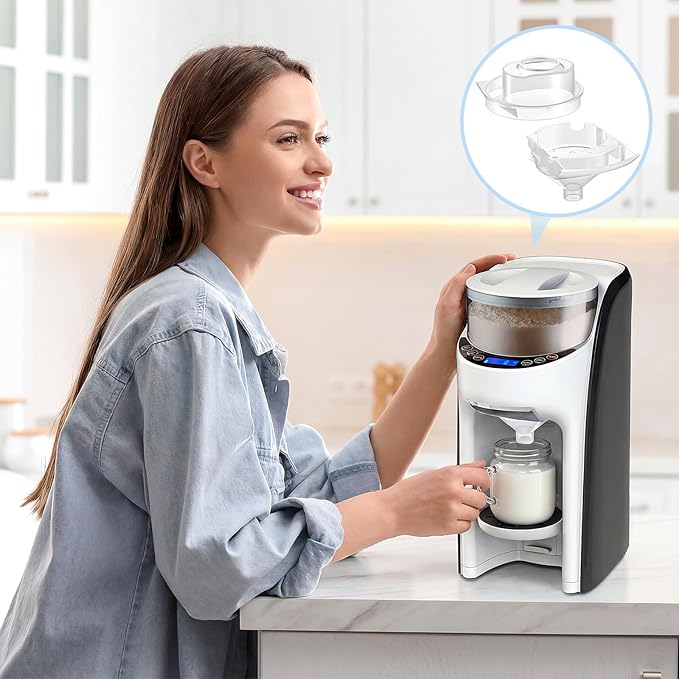 Remerry 4 Sets Replacement Funnel Compatible with Baby Brezza Formula Pro Advanced Replacement Parts Funnel and Cover Compatible with Baby Formula Dispenser, Clear, Easy to Use and Clean