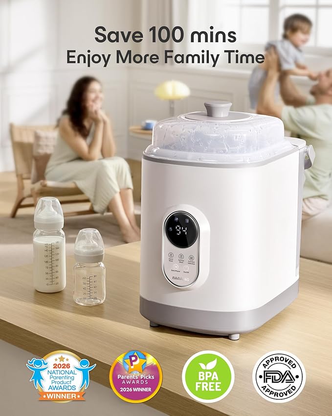 Baby Bottle Washer Pro, Sterilizer & Dryer — Wash 6 Bottles at Once, All-in-One Cleaner for Bottles, Pump Parts & Baby Essentials – Replaces Hand Washing, Time-Saving for Busy Parents